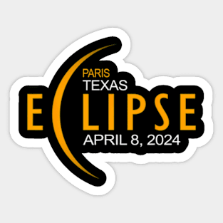 Paris Texas Total Solar Eclipse 2024 Sticker